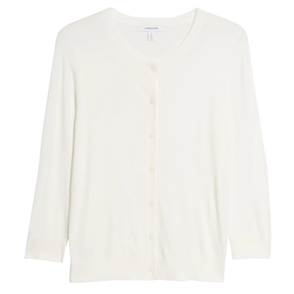 New Nordstrom cardigan in Ivory Cloud color size large - Picture 2 of 6